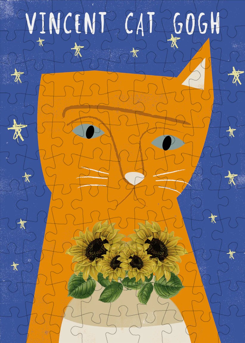 happily: Vincent Cat Gogh: 99 Piece Mini Puzzle