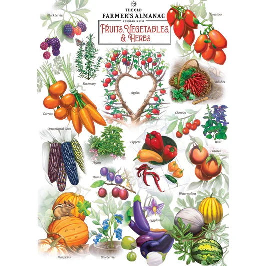 Master Pieces: Farmer's Almanac- Fruits, Vegetables, & Herbs: 1000 Piece Puzzle