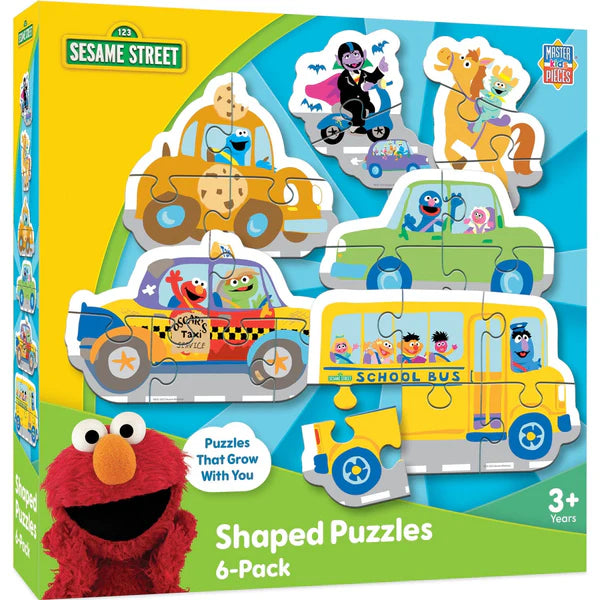 MasterPieces kids Sesame Street 6-pack shaped jigsaw puzzles with Elmo and various characters