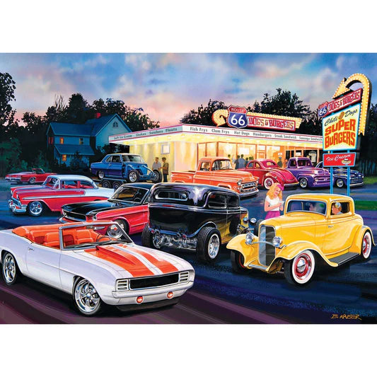 Master Pieces: Cruisin Route 66- Dogs & Burgers: 1000 Piece Puzzle