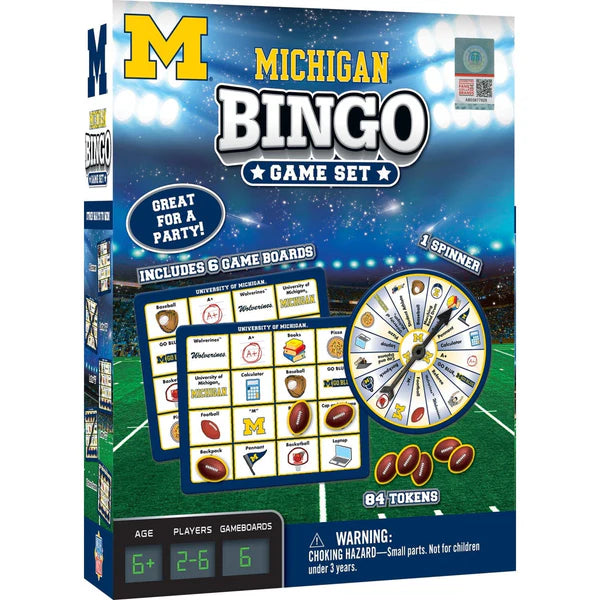 MasterPieces Michigan Bingo game set packaging with field and spinner illustration