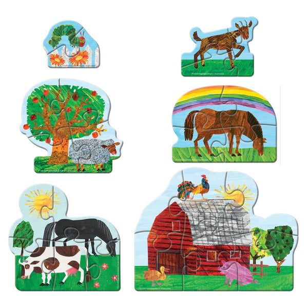 Master Pieces: Eric Carle Farm Life: 6 Pack Mini Shaped Puzzles
