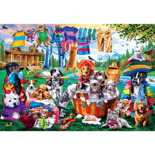 Master Pieces: EZ Grip- Laundry Day Rascals: 1000 Piece Puzzle