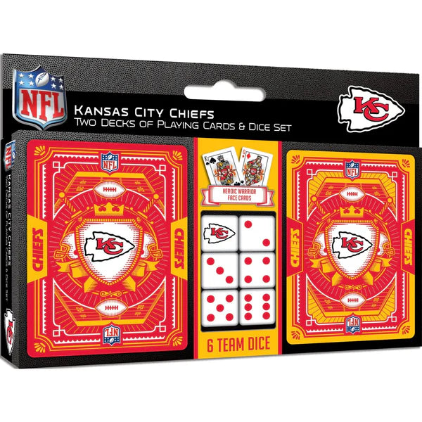 Master Pieces: Kansas City Chiefs: 2 Pack Playing Cards & Dice Set