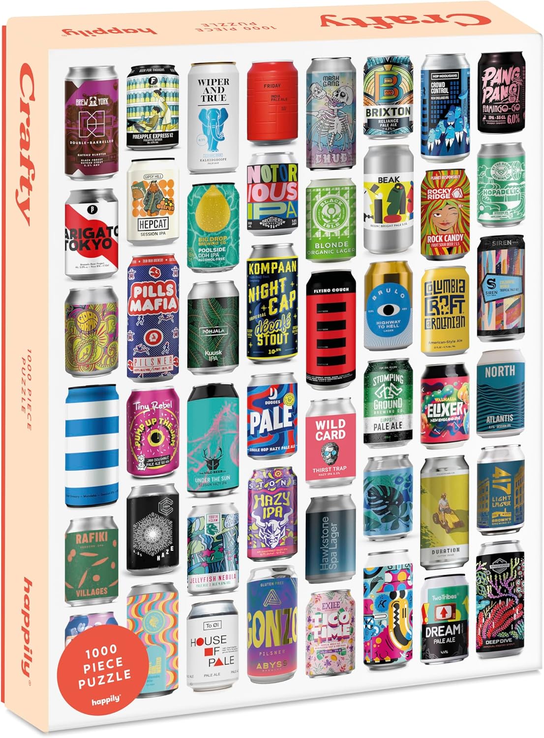 happily crafty jigsaw puzzle box of craft beers