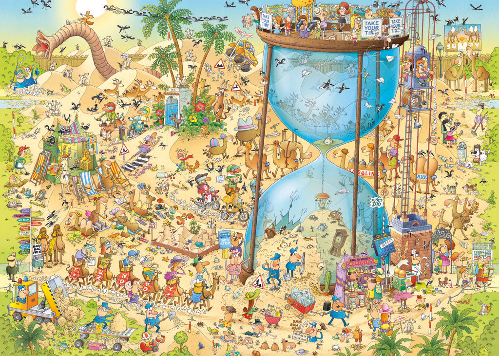 heye desert habitat 1000-piece jigsaw puzzle depicting a desert habitat with various animals
