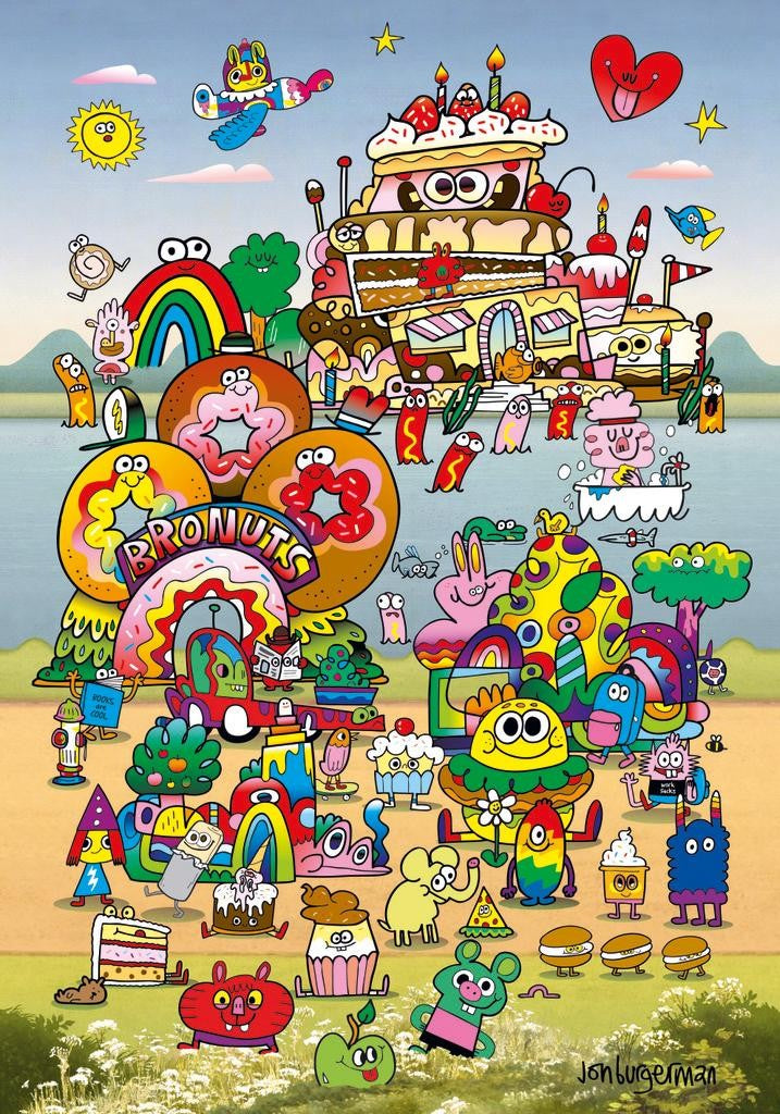 Heye Take a Trip with Jon Burgerman 500-Piece jigsaw Puzzle of cartoon figures