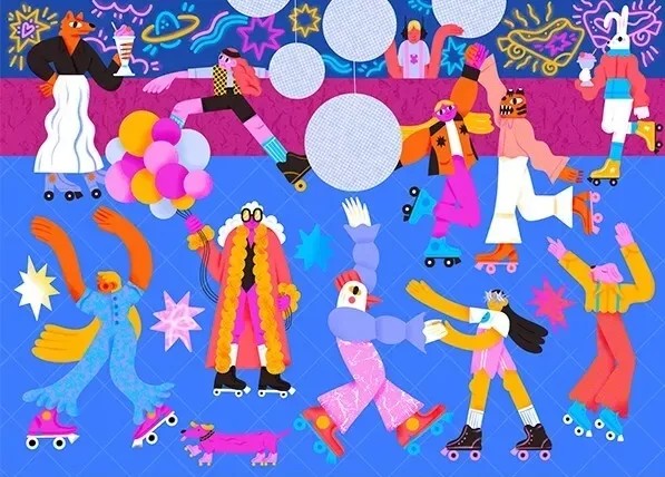 1000 Piece Jigsaw Puzzle - Roller Disco | holiyay