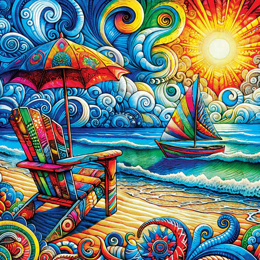 Master Pieces: Kaleidoscope- Beach Day: 1000 Piece Puzzle