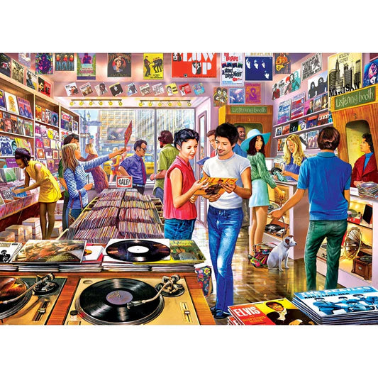 Master Pieces: Flashbacks- Vintage Vinyl Records: 1000 Piece Puzzle