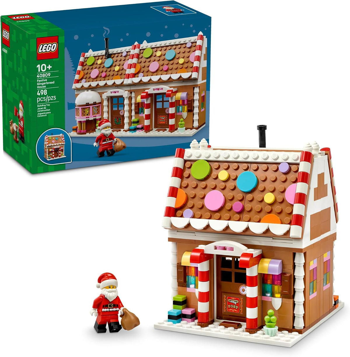 lego festive gingerbread house set 40809