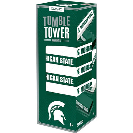 MasterPieces Box of Michigan State University Tumble Tower game on a white background