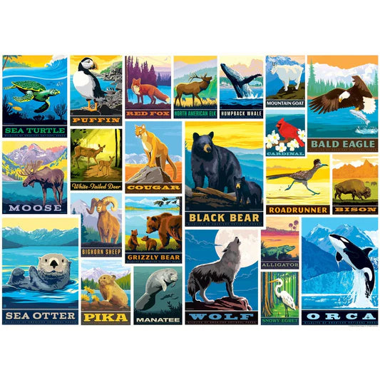 Master Pieces: Vintage Posters- Wildlife Lovers: 1000 Piece Puzzle