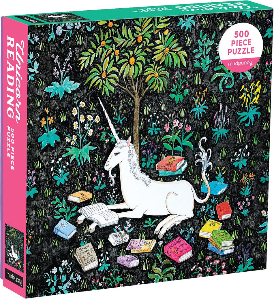 500 Piece Jigsaw Puzzle - Unicorn Reading | Mudpuppy
