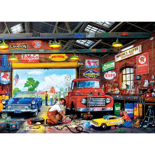 Master Pieces: Childhood Dreams- Wayne's Garage: 1000 Piece Puzzle