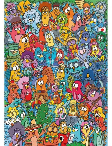 piatnik birds 1000-piece vertical jigsaw puzzle featuring cartoon birds