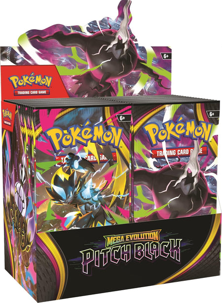 Pokémon Mega Evolution Pitch Black trading card game packaging booster display front 