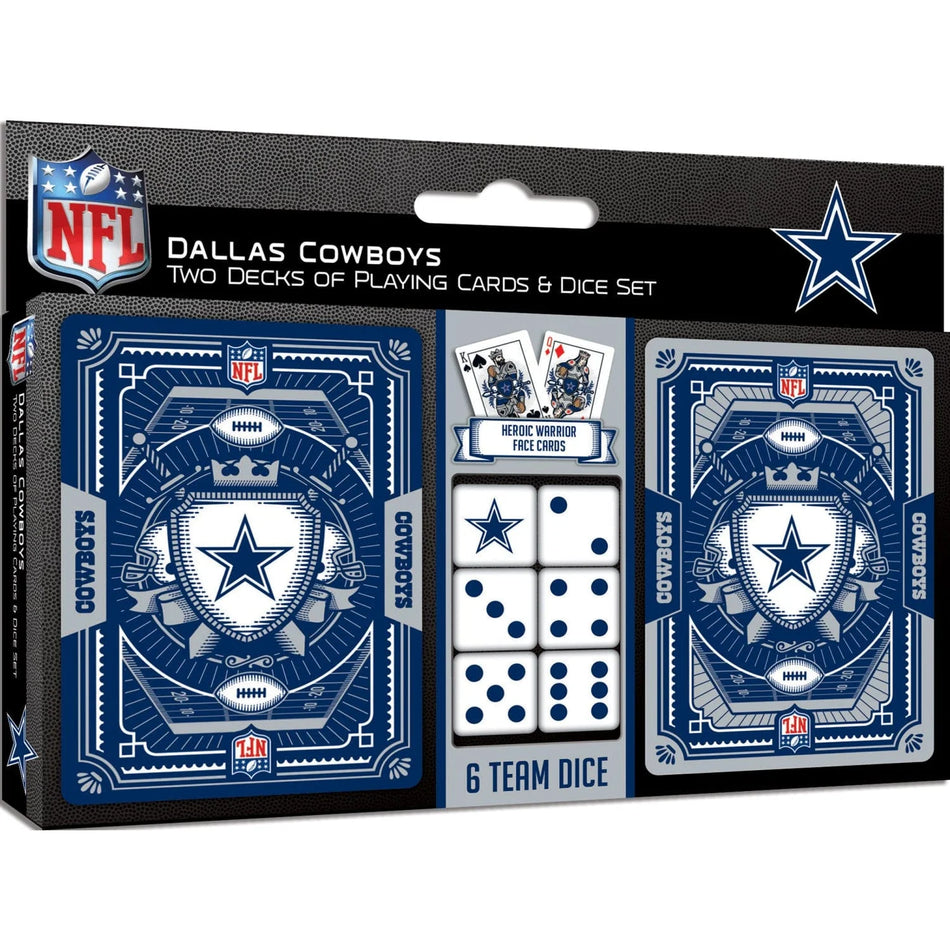 Master Pieces: Dallas Cowboys - 2-Pack Playing Cards & Dice Set