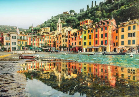 ravensburger beautiful portofino jigsaw puzzle featuring colorful buildings by a hillside