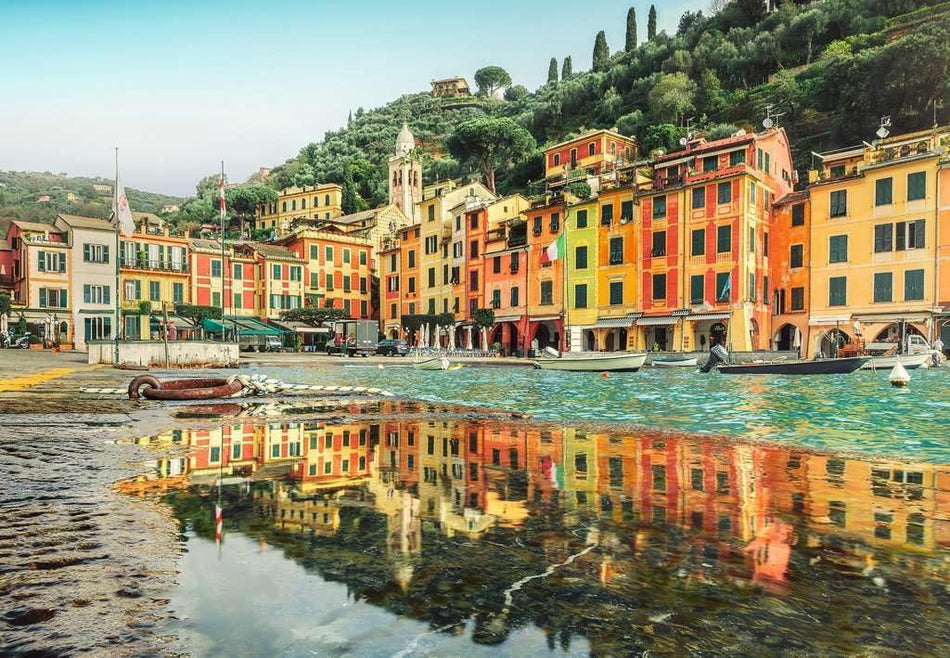ravensburger beautiful portofino jigsaw puzzle featuring colorful buildings by a hillside