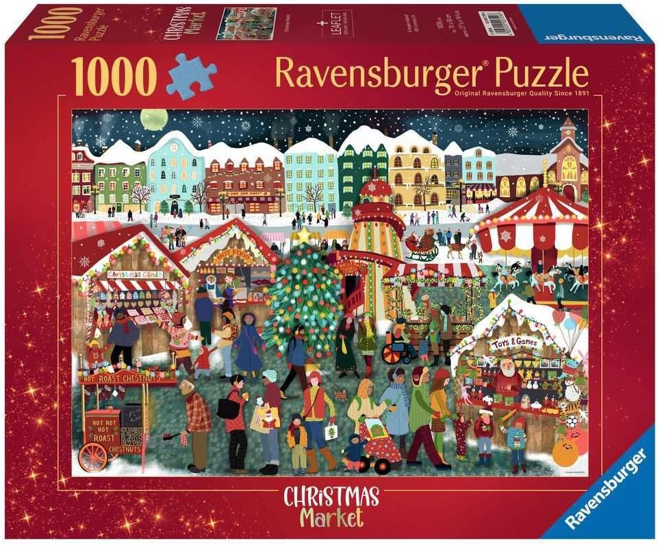 Ravensburger Christmas Market puzzle box with festive scene and 1000 piece indication