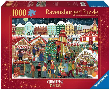 Ravensburger Christmas Market puzzle box with festive scene and 1000 piece indication