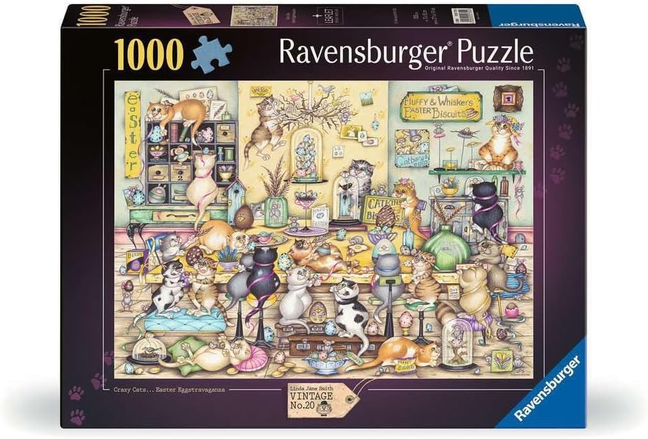 Ravensburger puzzle box with a cat-themed illustration on a white background
