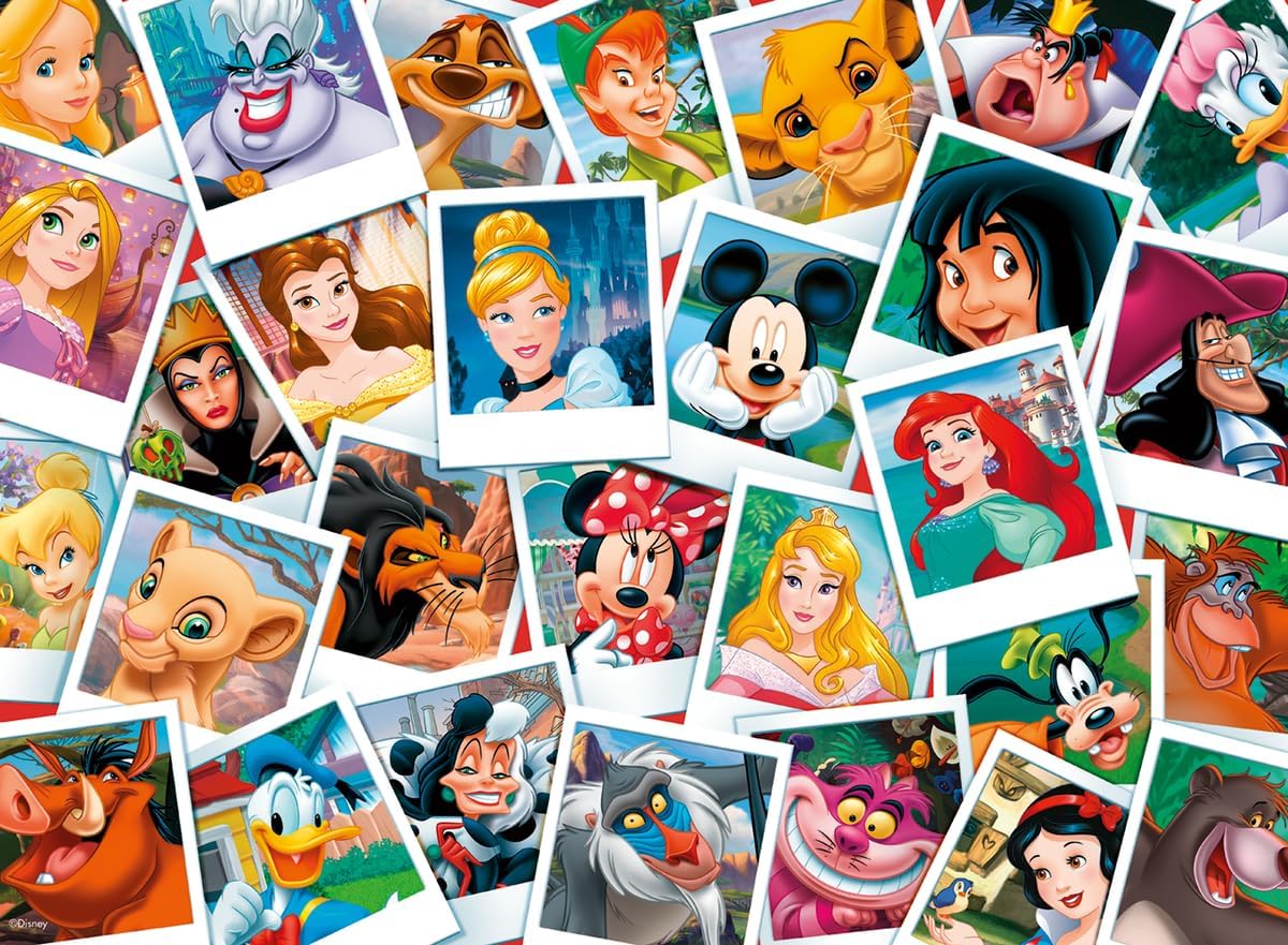 ravensburger disney portraits 500-piece jigsaw puzzle featuring collage of assorted disney characters