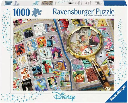 Ravensburger Disney puzzle box with magnifying glass and cartoon characters