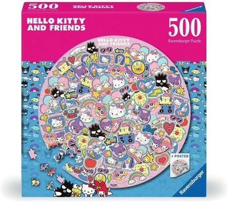ravensburger hello kitty and friends round 500-piece jigsaw puzzle box