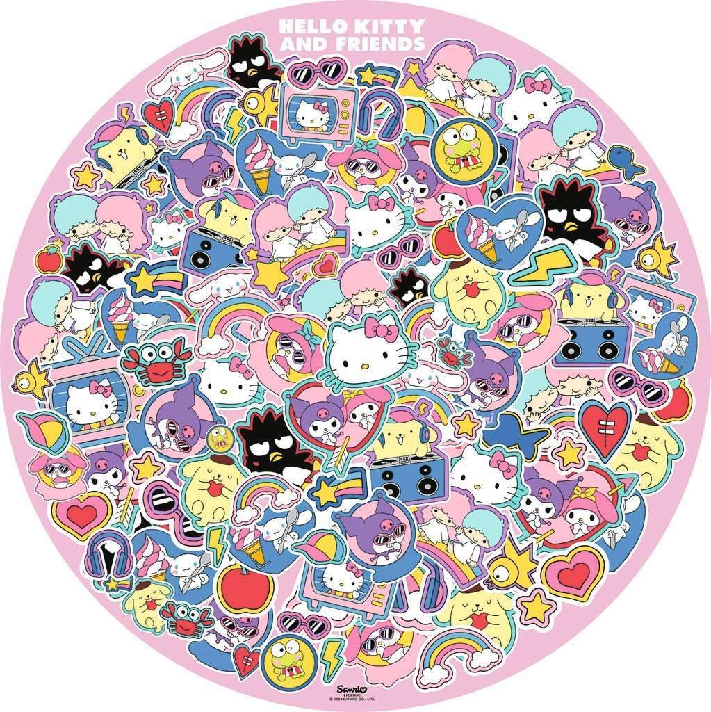 ravensburger hello kitty and friends round 500-piece jigsaw puzzle