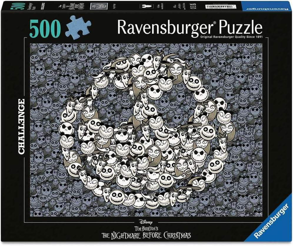 Ravensburger puzzle box featuring Jack Skellington from 'The Nightmare Before Christmas' with 500 pieces.