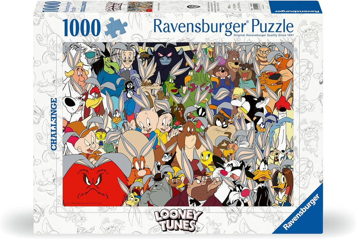 Ravensburger Looney Tunes puzzle box with cartoon characters on a white background