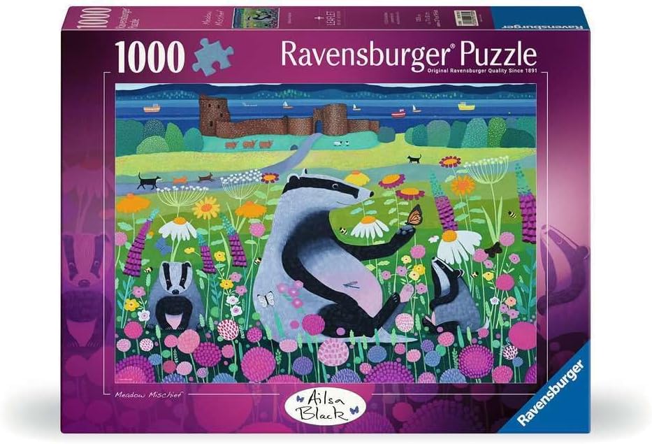 Ravensburger puzzle box with a colorful illustration of animals in a field and castle in the background.