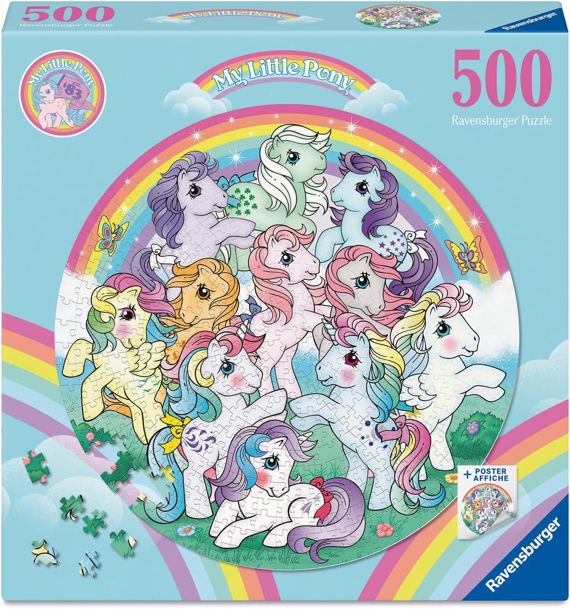 Ravensburger My Little Pony puzzle box with colorful ponies and rainbow design