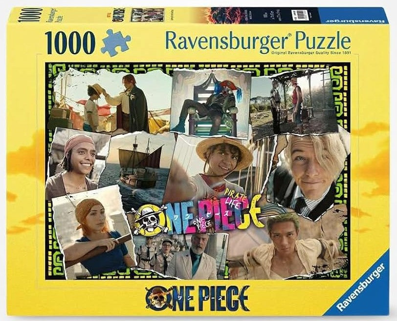 Ravensburger One Piece puzzle box with character images and yellow border