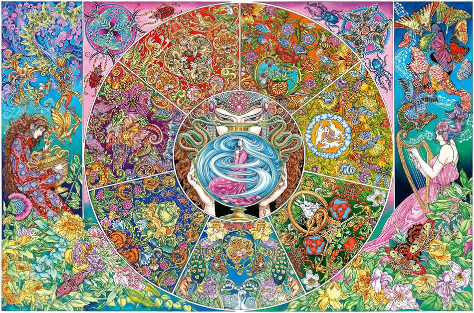 ravensburger pandora's hope 3000-piece jigsaw puzzle featuring intricate collage of flora and fauna