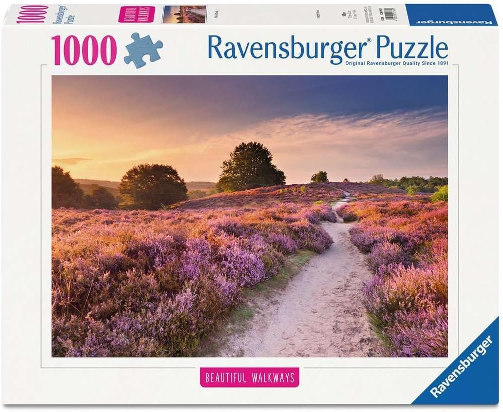Ravensburger puzzle box with a scenic landscape of a path through a heather field.