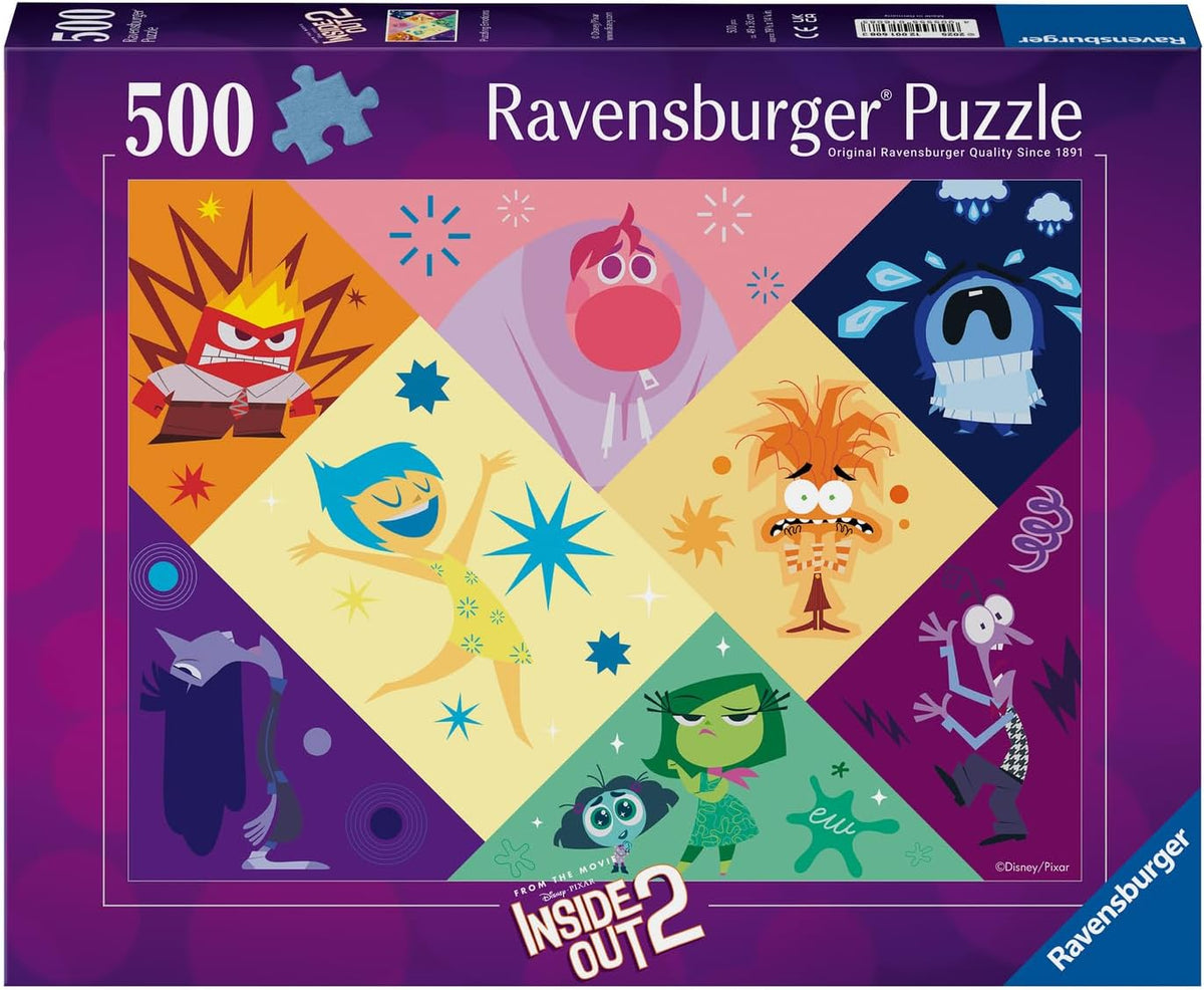 Ravensburger puzzle box featuring characters from Inside Out 2 with colorful design
