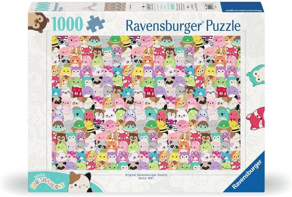 Ravensburger puzzle box with colorful cartoon characters on a white background
