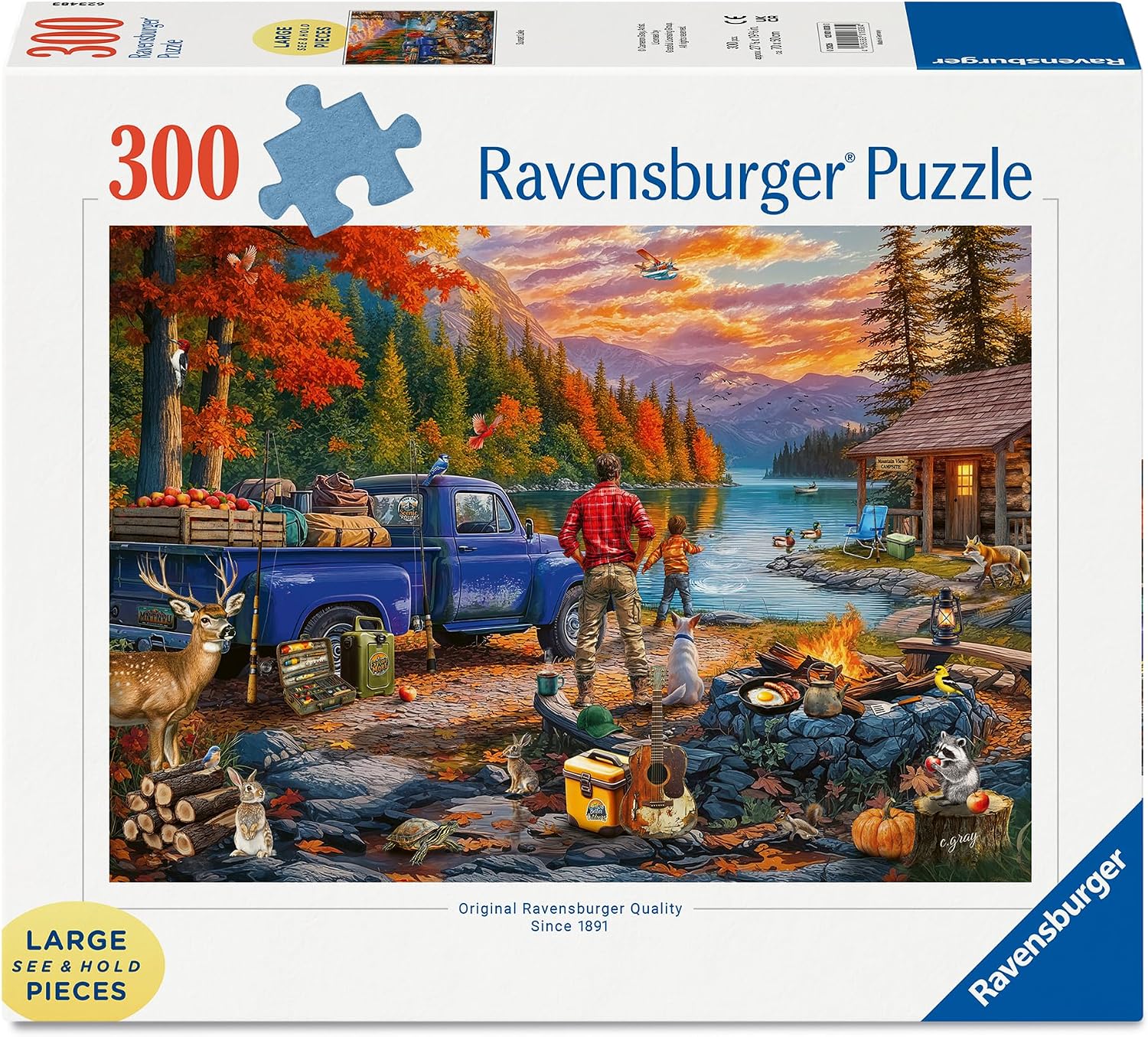 ravensburger sunset lake jigsaw puzzle box