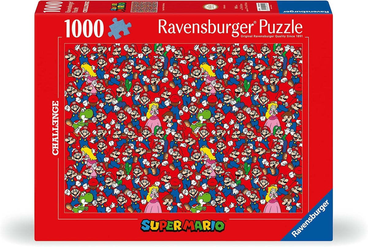 Ravensburger Super Mario jigsaw puzzle box with character collage on red background