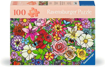 Ravensburger puzzle box with colorful floral design