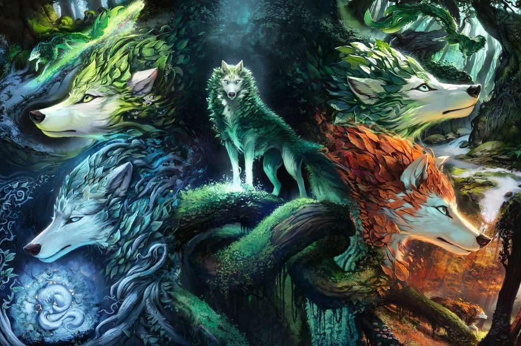 ravensburger whispers of the forest 7000-piece jigsaw puzzle of fantastical wolves