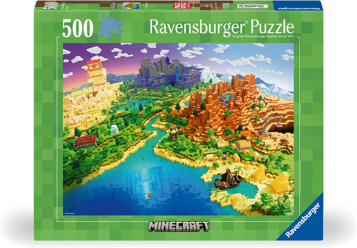 Ravensburger Minecraft puzzle box with colorful landscape illustration