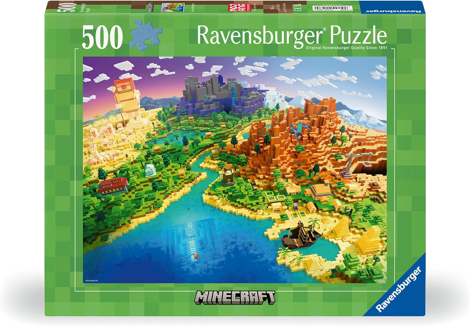 Ravensburger Minecraft puzzle box with colorful landscape illustration