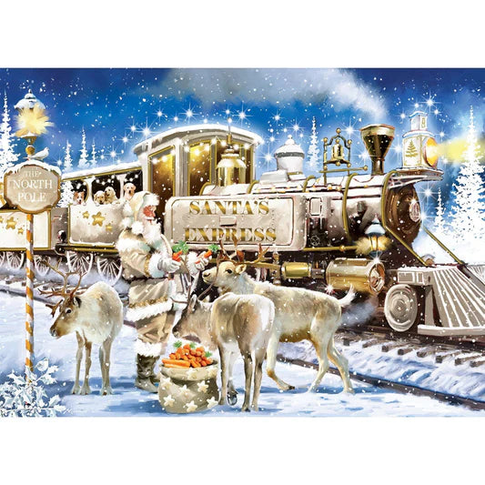 Master Pieces: Glitter & Gold- The Gilded Train: 1000 Piece Puzzle