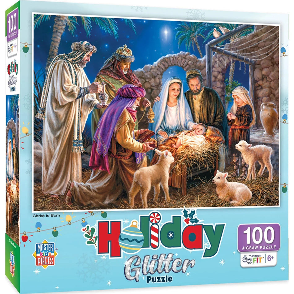 Master Pieces: Christ is Born: 100 Piece Glitter Puzzle