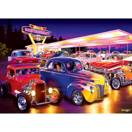 Master Pieces: Cruisin Route 66- Friday Night Hot Rods: 1000 Piece Puzzle