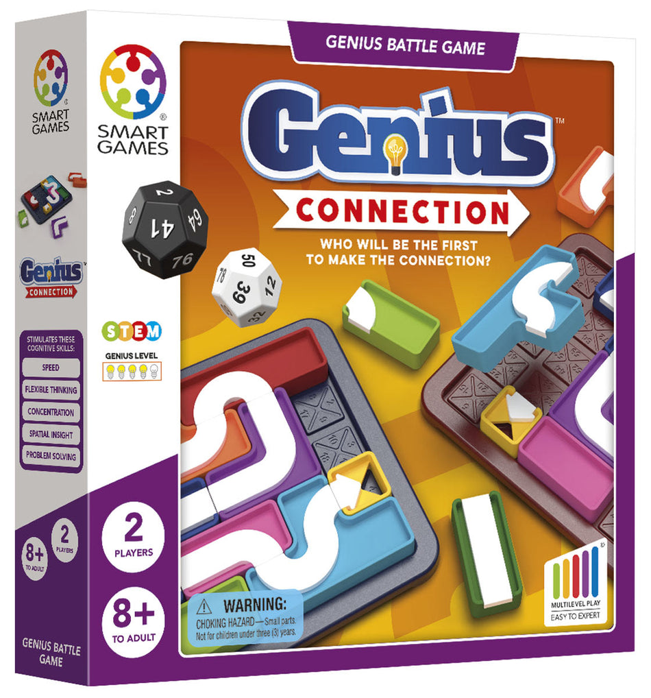 Smart Games Genius Connection board game packaging with colorful components.